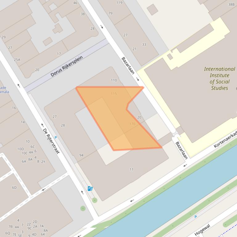 Kaart van postcodegebied 2518DG.