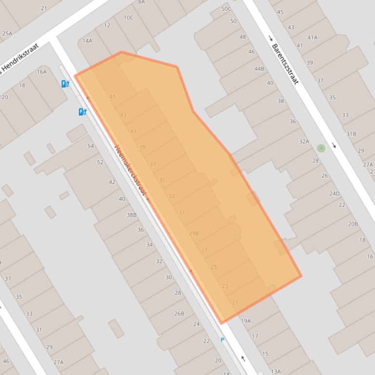 Kaart van postcodegebied 2518EJ.