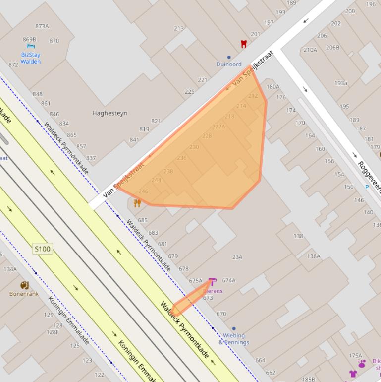 Kaart van postcodegebied 2518GK.