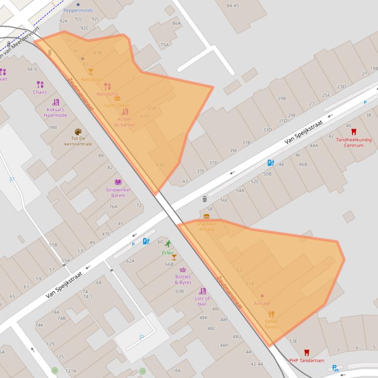 Kaart van postcodegebied 2518GN.
