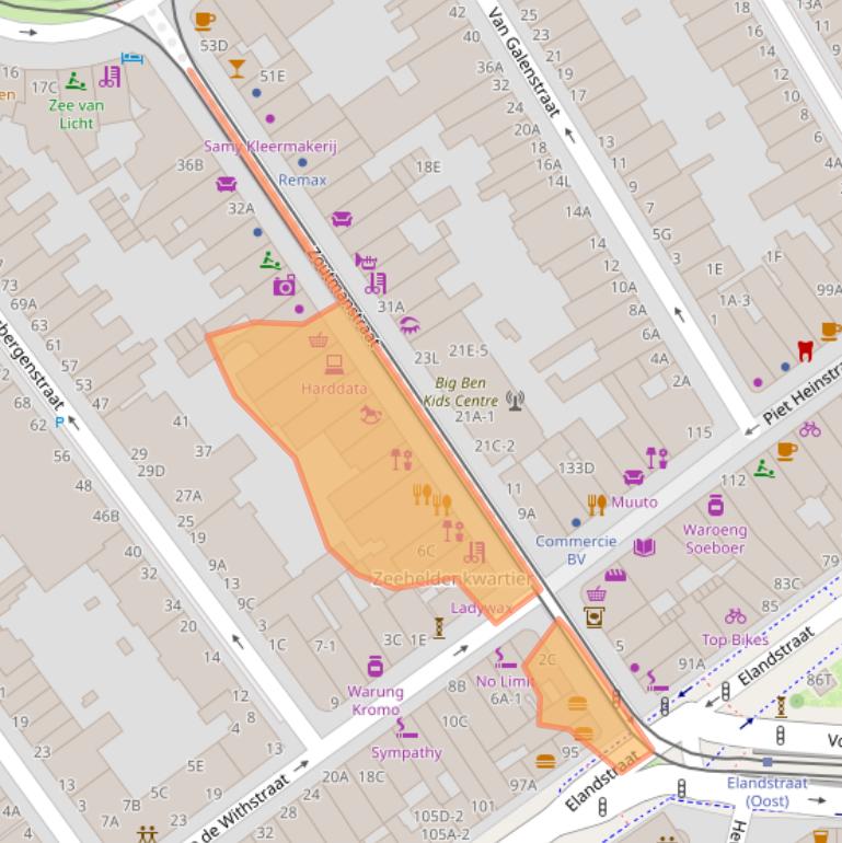 Kaart van postcodegebied 2518GP.
