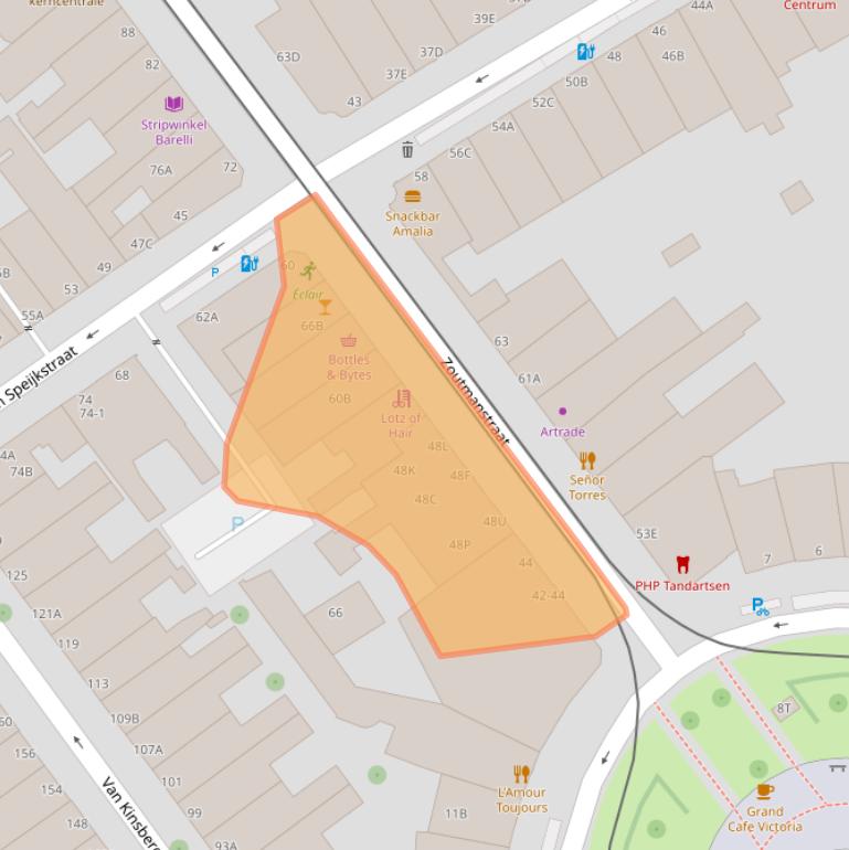 Kaart van postcodegebied 2518GS.