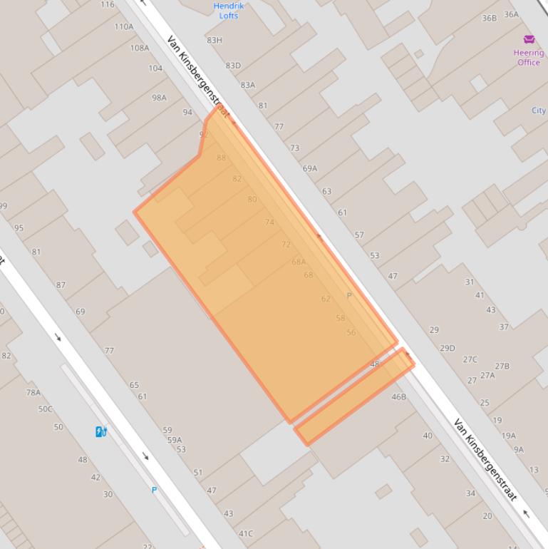 Kaart van postcodegebied 2518HA.