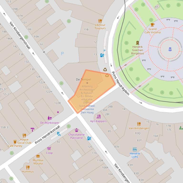 Kaart van postcodegebied 2518HH.