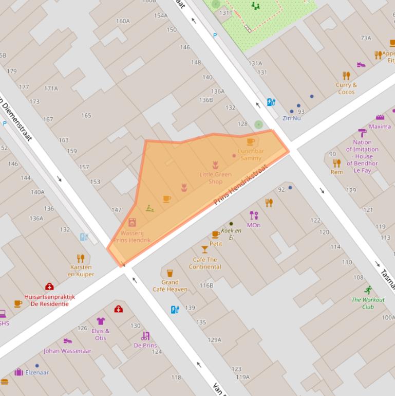 Kaart van postcodegebied 2518HM.