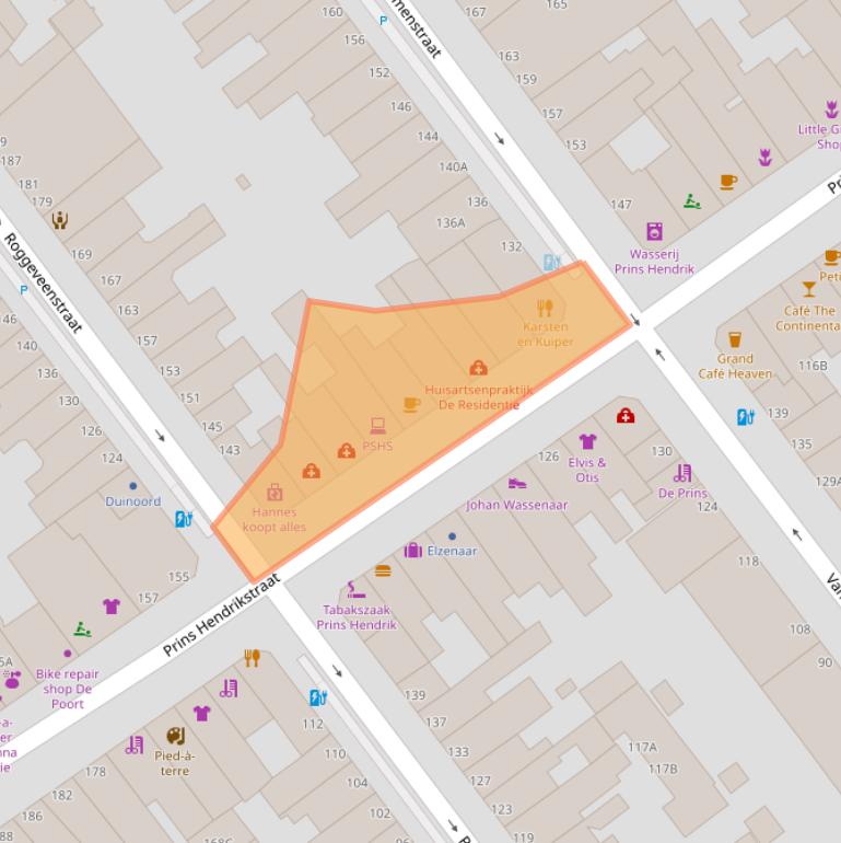 Kaart van postcodegebied 2518HN.