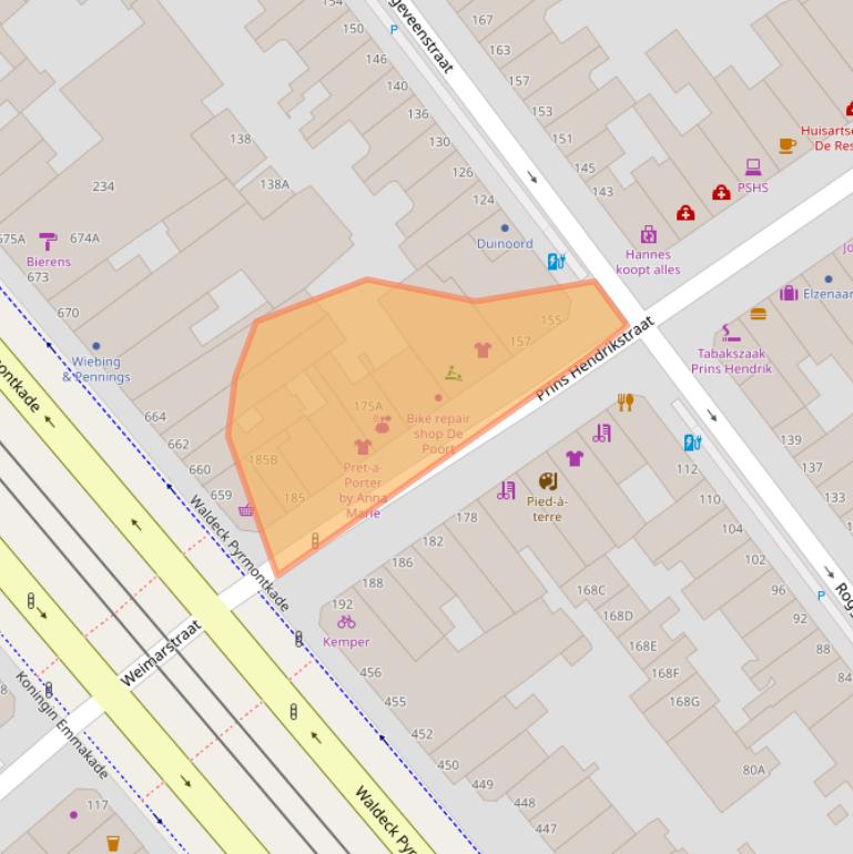 Kaart van postcodegebied 2518HP.