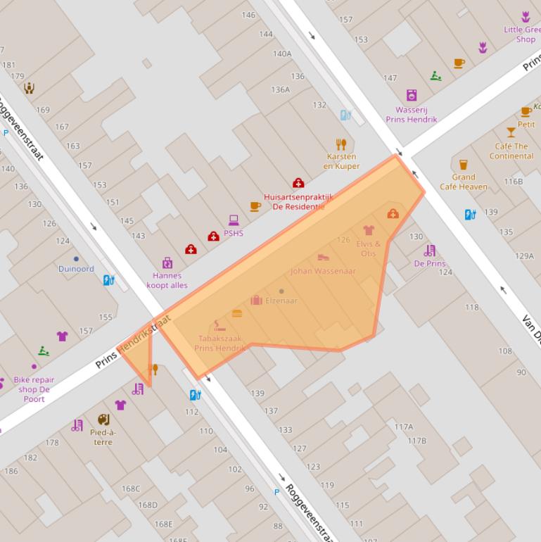 Kaart van postcodegebied 2518HX.