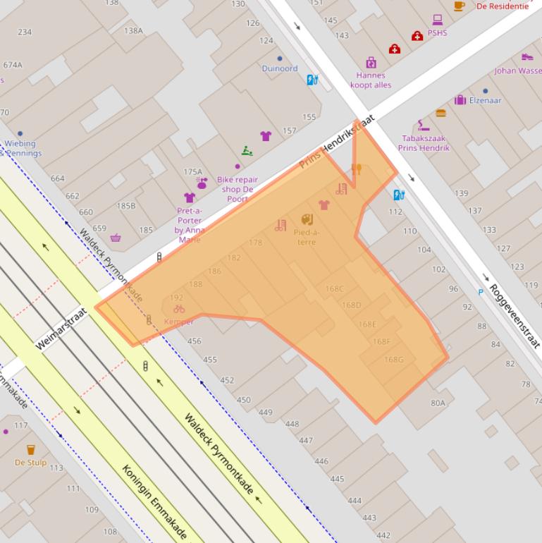 Kaart van postcodegebied 2518HZ.