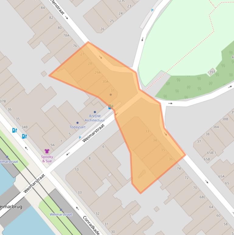 Kaart van postcodegebied 2518JG.