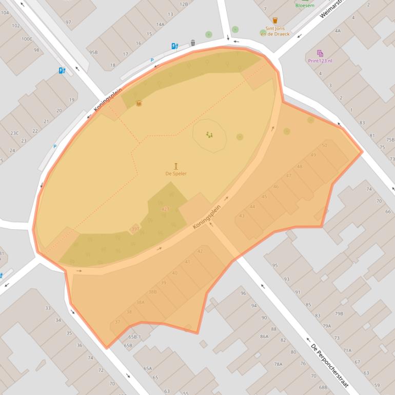 Kaart van postcodegebied 2518JH.