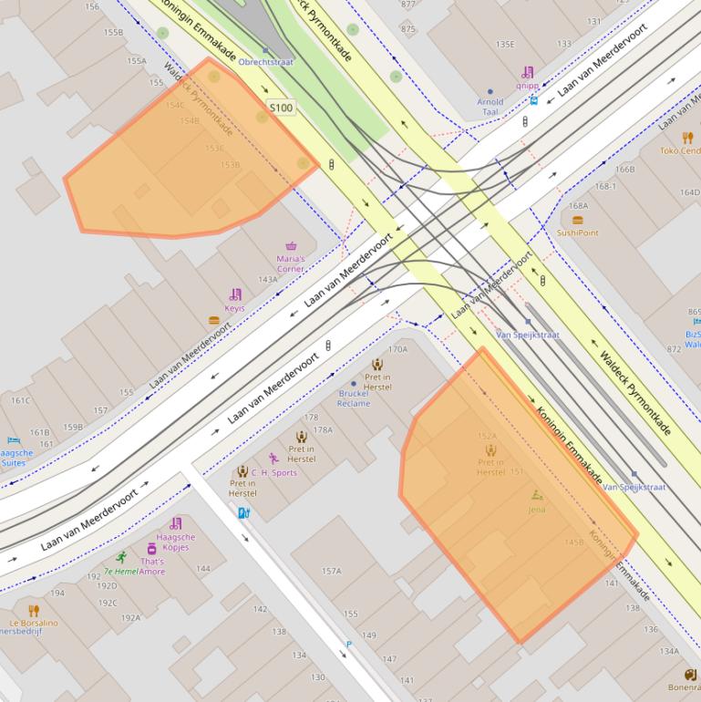 Kaart van postcodegebied 2518JK.