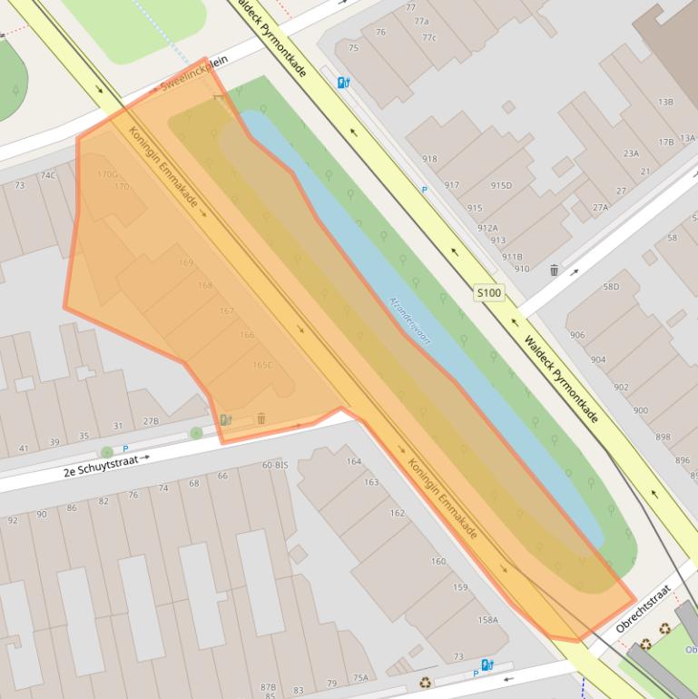 Kaart van postcodegebied 2518JM.