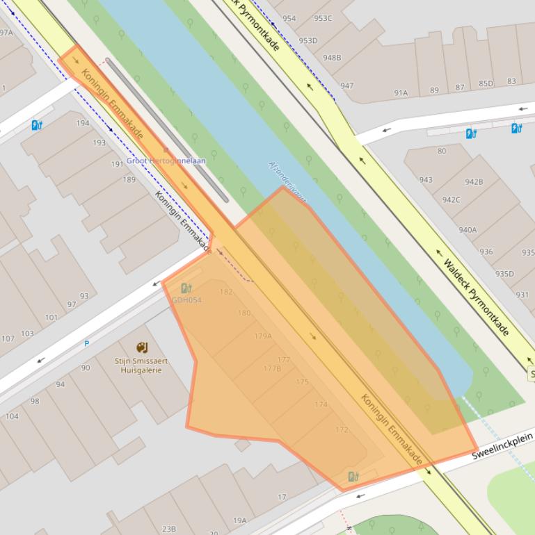 Kaart van postcodegebied 2518JN.