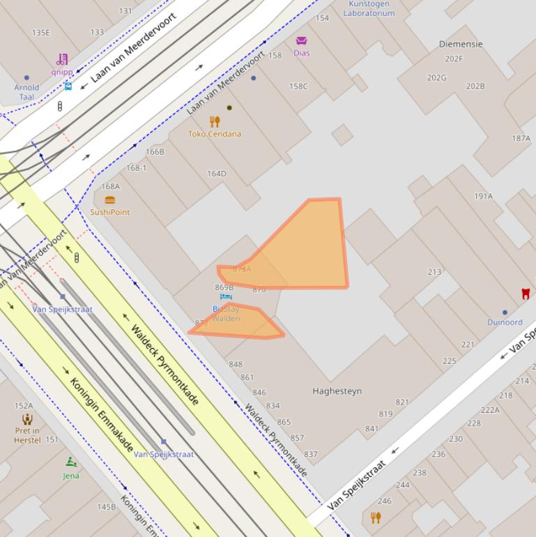 Kaart van postcodegebied 2518JS.