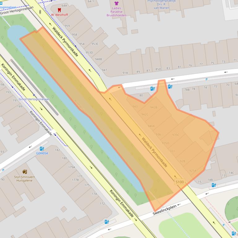 Kaart van postcodegebied 2518JW.