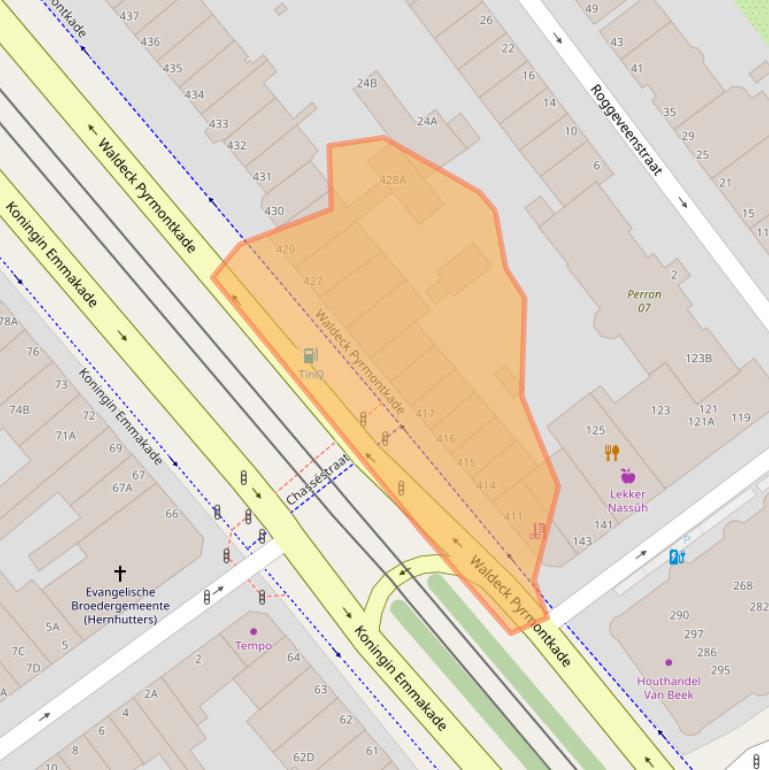 Kaart van postcodegebied 2518KE.