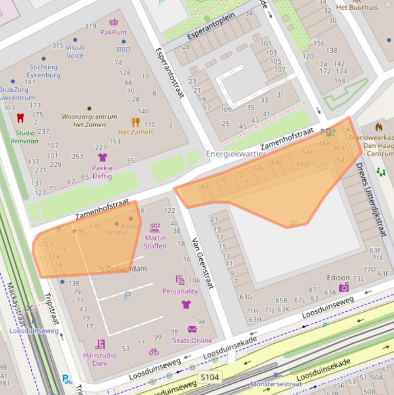 Kaart van postcodegebied 2518LB.