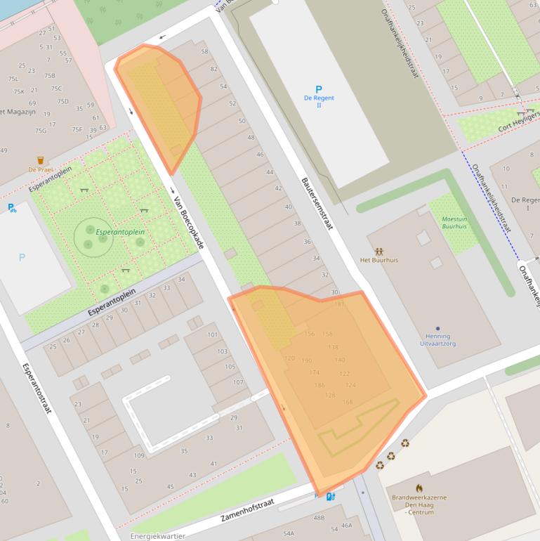 Kaart van postcodegebied 2518LD.