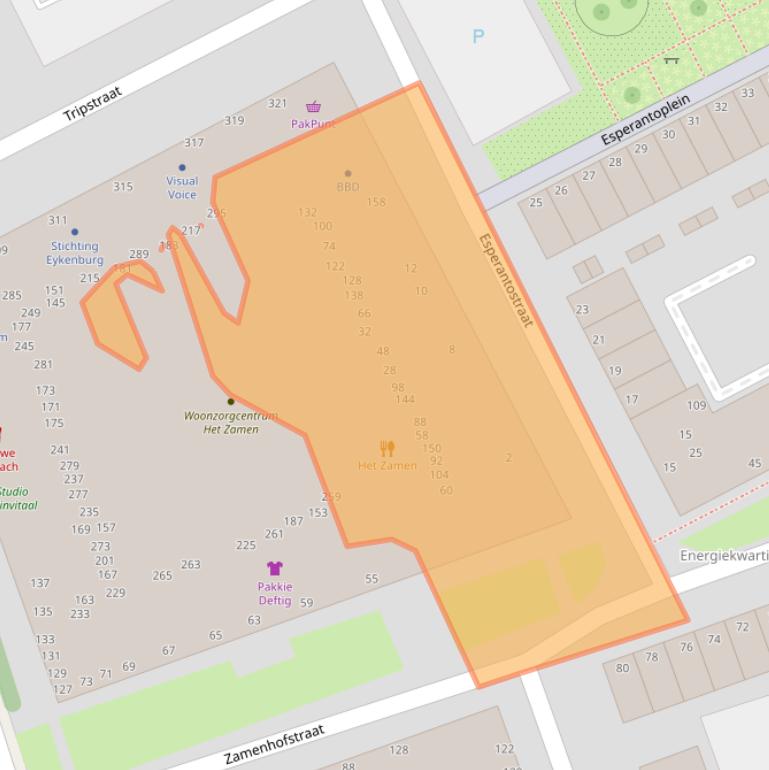 Kaart van postcodegebied 2518LH.