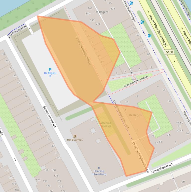 Kaart van postcodegebied 2518NZ.