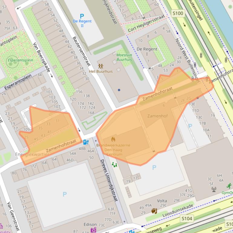 Kaart van postcodegebied 2518PB.