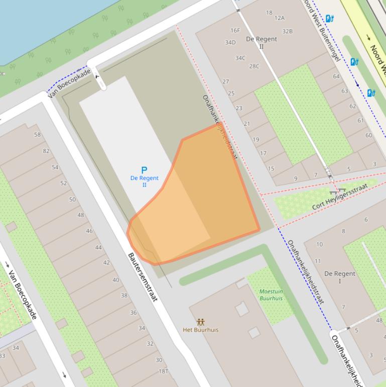 Kaart van postcodegebied 2518PE.