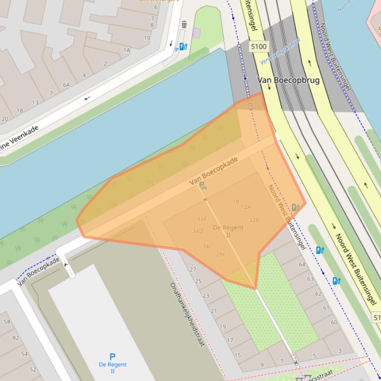 Kaart van postcodegebied 2518PG.