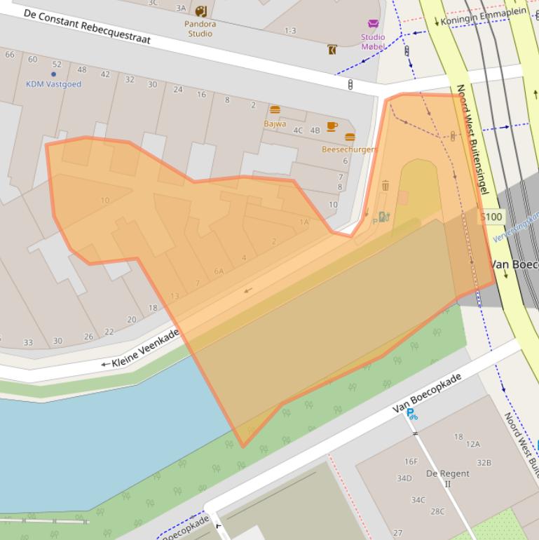 Kaart van postcodegebied 2518PH.