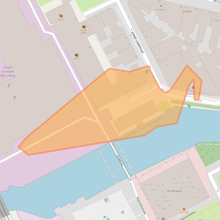 Kaart van postcodegebied 2518PK.