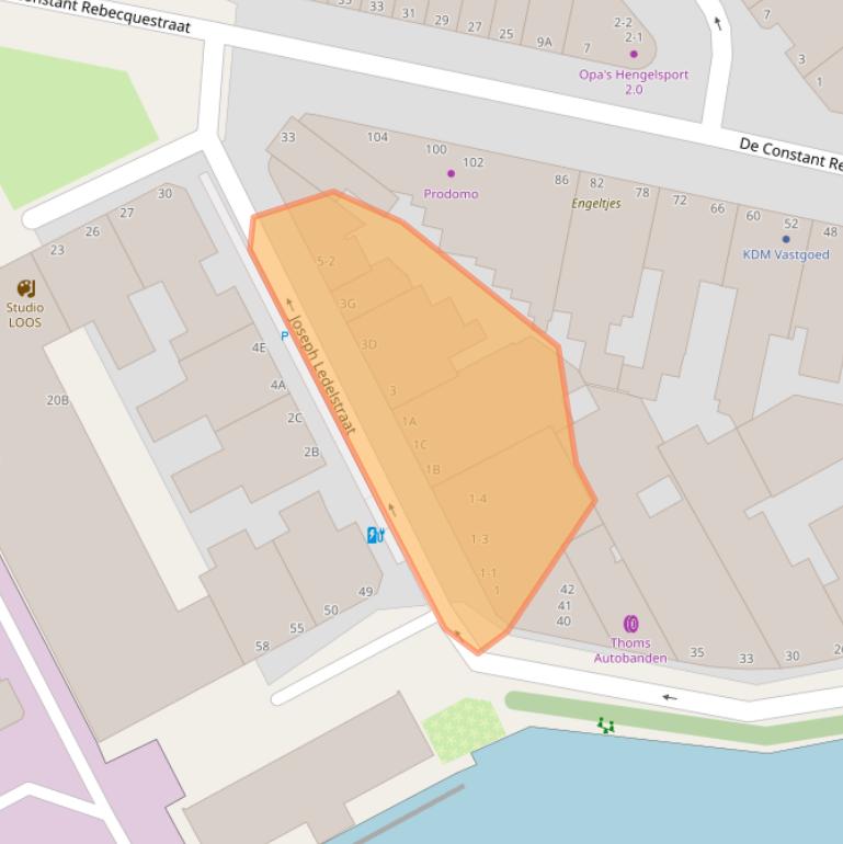 Kaart van postcodegebied 2518PL.