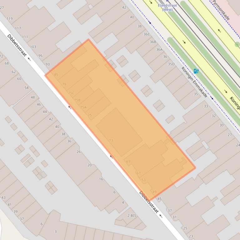 Kaart van postcodegebied 2518PP.