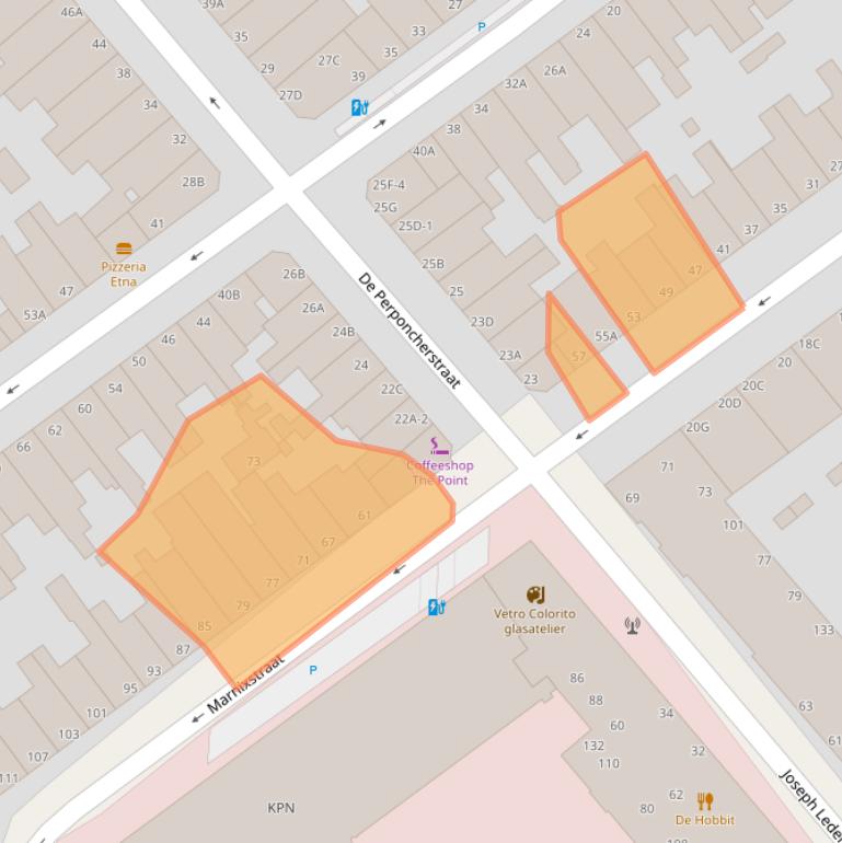 Kaart van postcodegebied 2518PW.