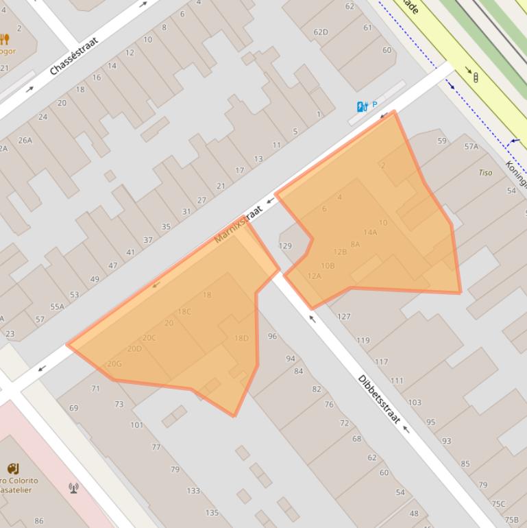 Kaart van postcodegebied 2518PZ.