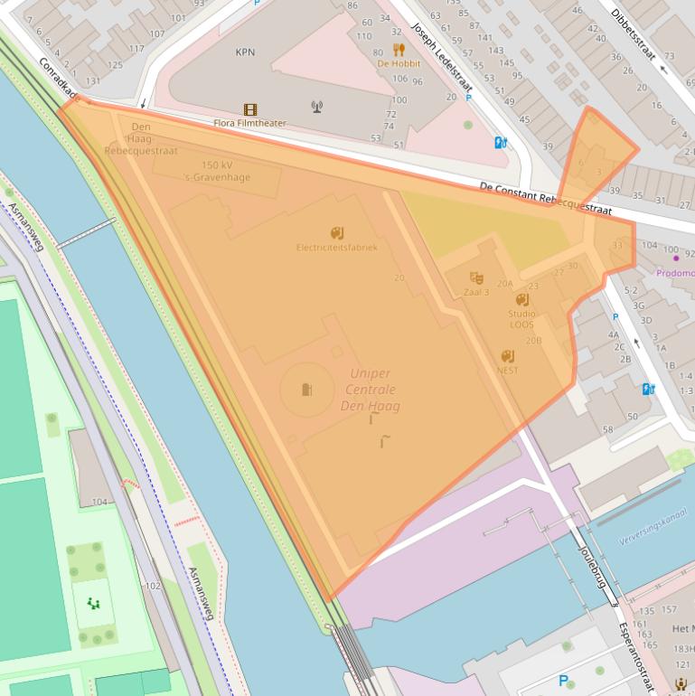 Kaart van postcodegebied 2518RA.