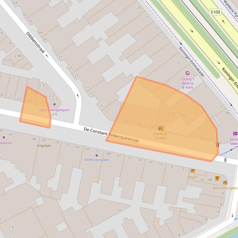 Kaart van postcodegebied 2518RB.