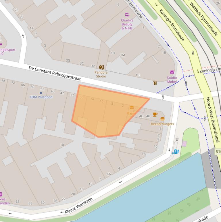 Kaart van postcodegebied 2518RD.