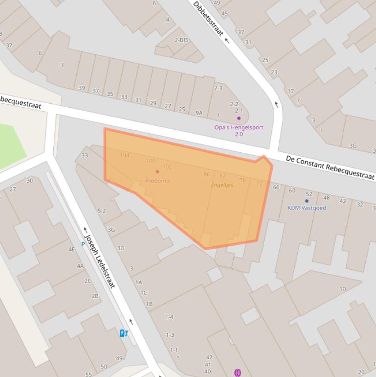 Kaart van postcodegebied 2518RG.