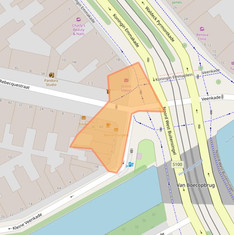 Kaart van postcodegebied 2518RH.