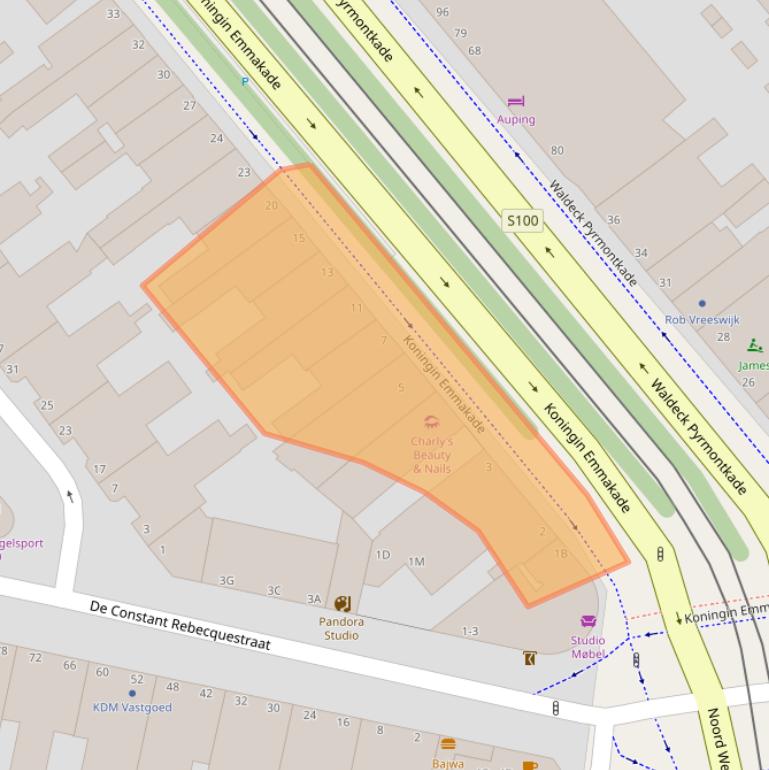 Kaart van postcodegebied 2518RJ.