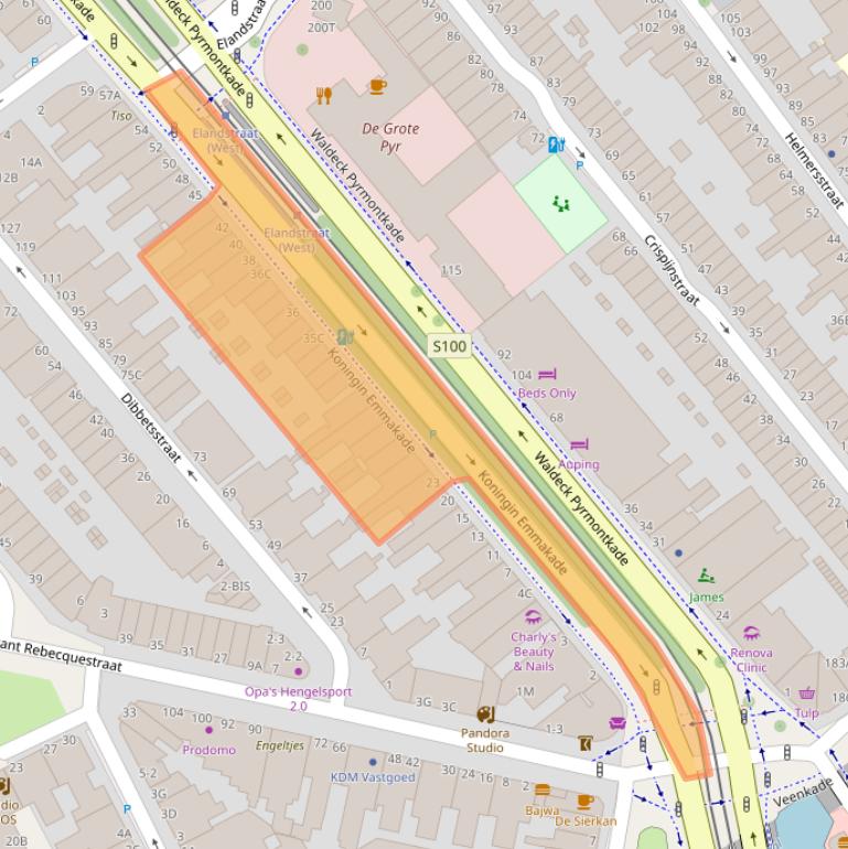 Kaart van postcodegebied 2518RK.