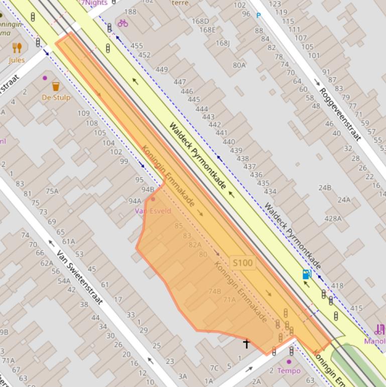 Kaart van postcodegebied 2518RM.