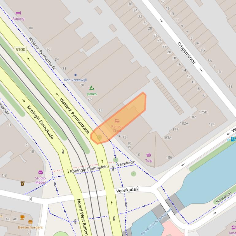 Kaart van postcodegebied 2518RR.