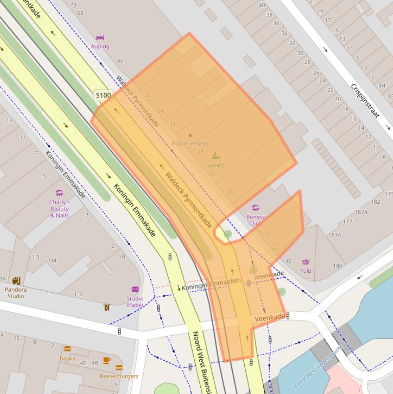 Kaart van postcodegebied 2518RS.
