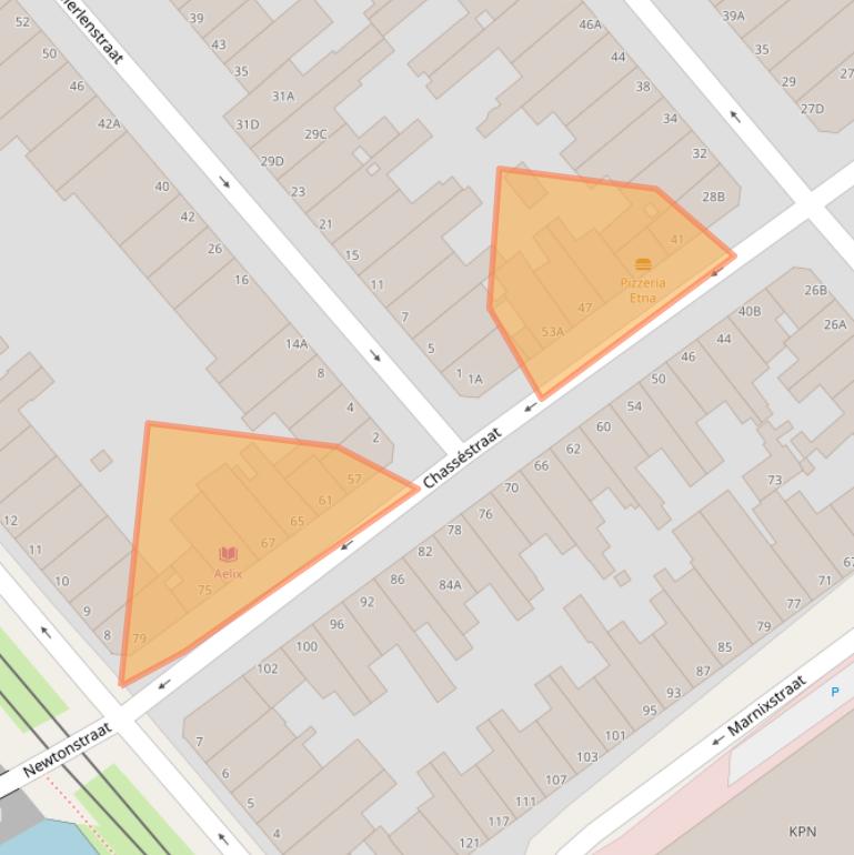 Kaart van postcodegebied 2518RW.