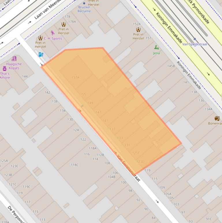 Kaart van postcodegebied 2518SH.