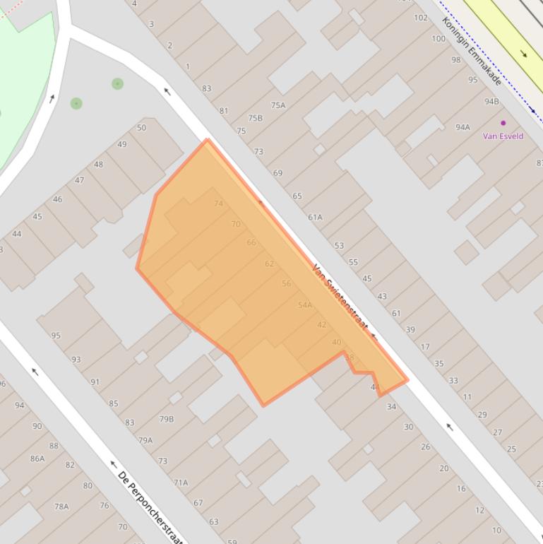 Kaart van postcodegebied 2518SK.