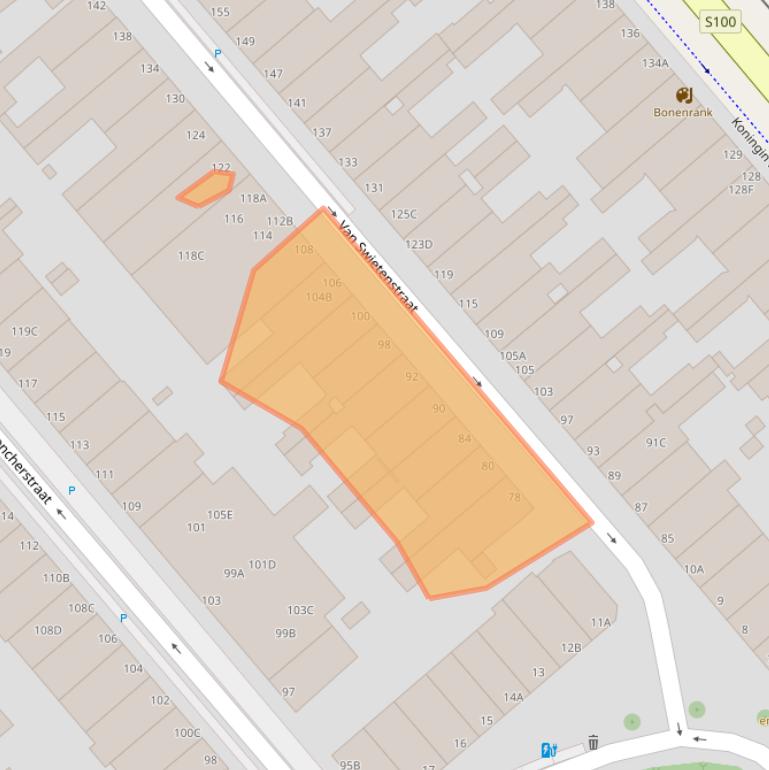 Kaart van postcodegebied 2518SL.