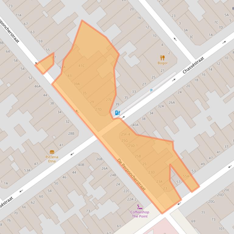 Kaart van postcodegebied 2518SN.