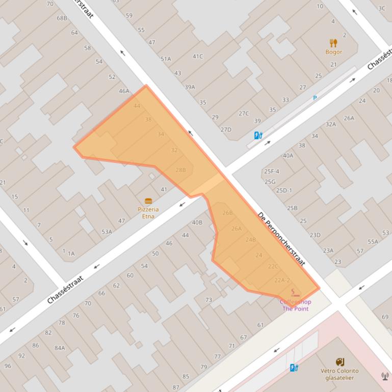 Kaart van postcodegebied 2518SV.